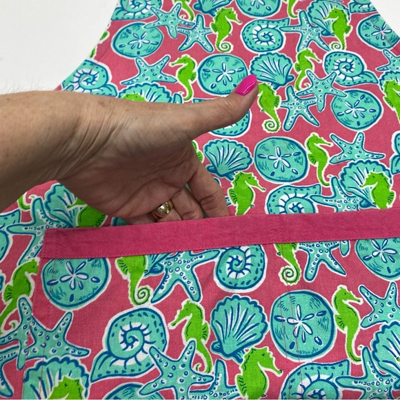 Simply Southern Bib Apron Tie back adjustable at neck Pink Blue Green Seashell - Picture 6 of 9